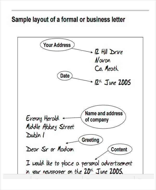 formal business letter format pdf