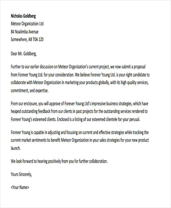 business proposal letter writing