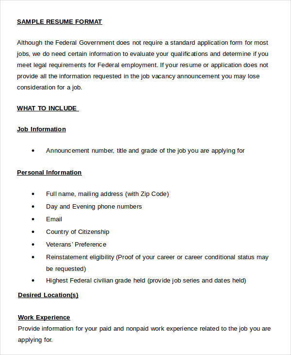 Resume In Word Template 24 Free Word Pdf Documents