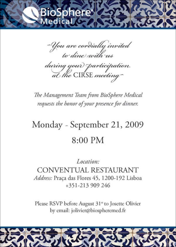 Business Dinner Invitations Letter 7