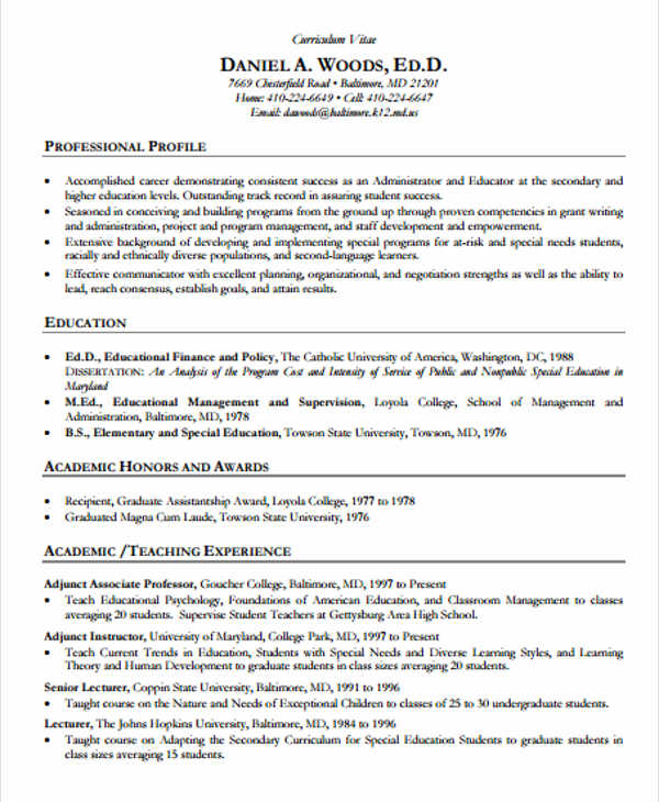 teacher job resume sample1