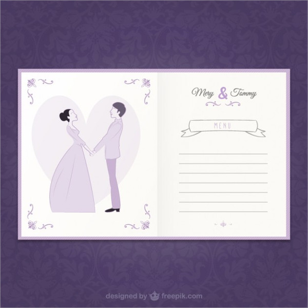 wedding menu card vector