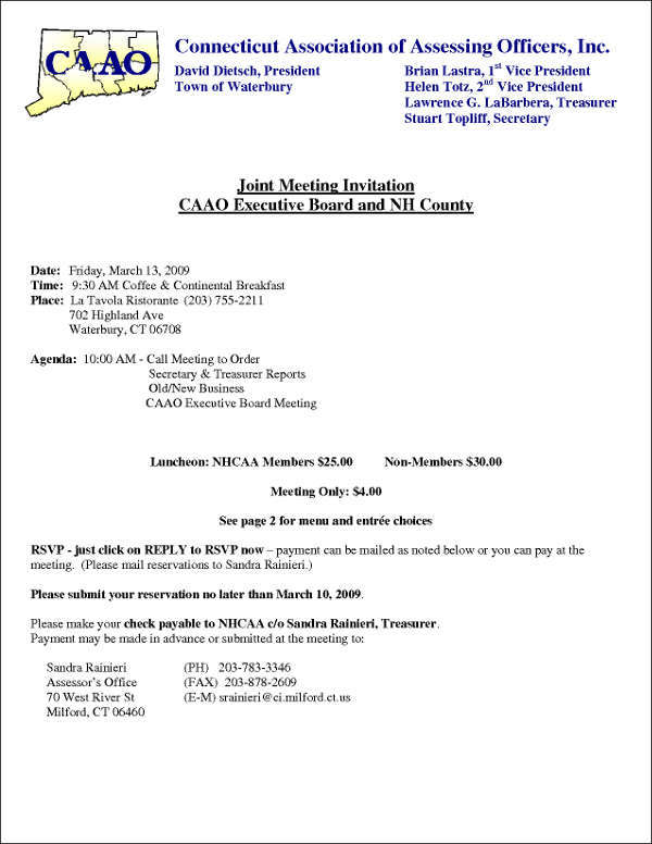 board meeting invitation email