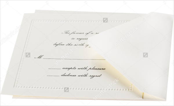 blank wedding response card