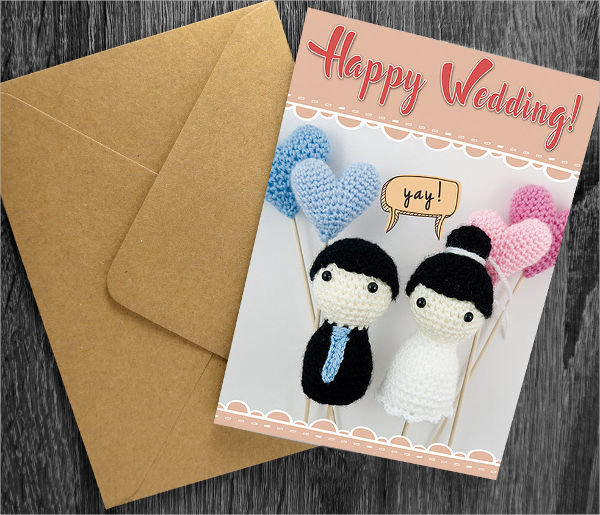 happy wedding greeting card