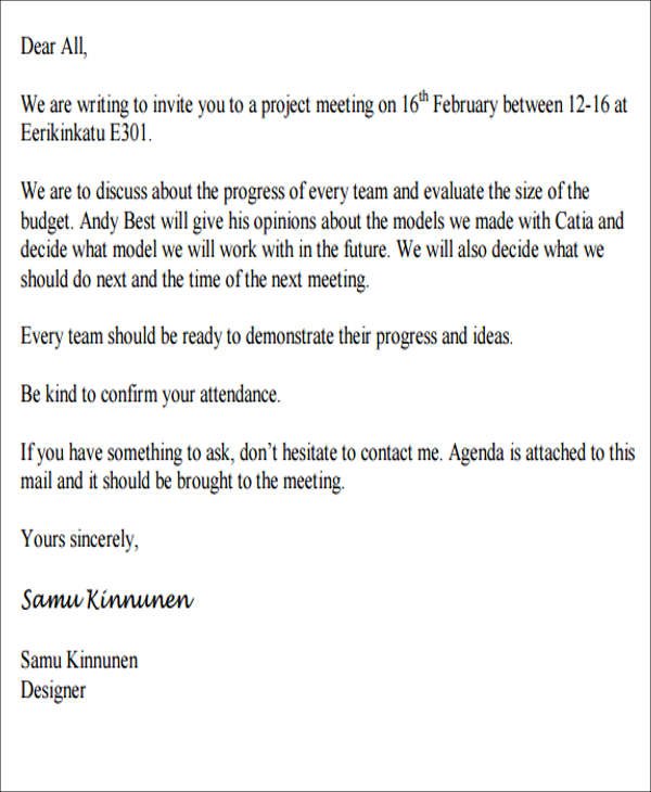 business meeting invitation email