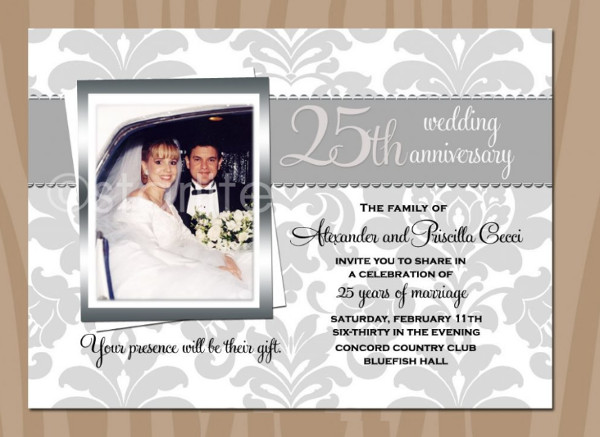 -Wedding Anniversary Invitation Card