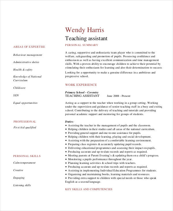 Teacher Resume Examples - 26+ Free Word, Pdf Documents Download