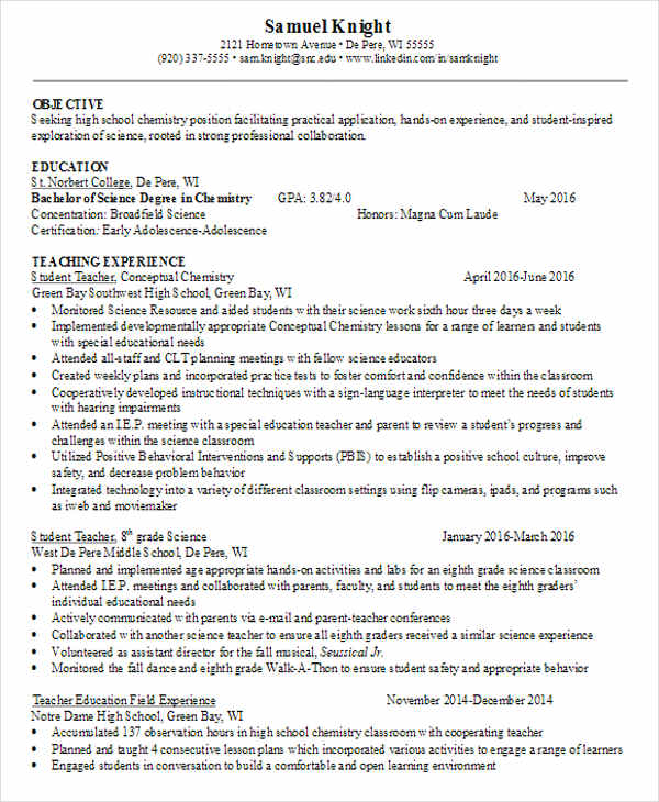 26+ Best Teacher Resumes