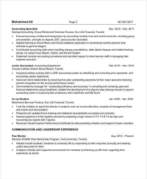 junior financial accountant resume1