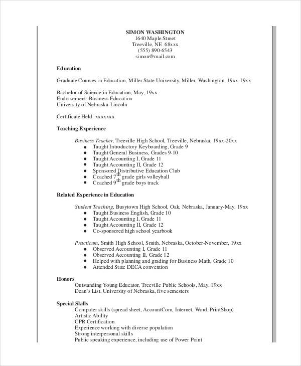Resume For It Experienced