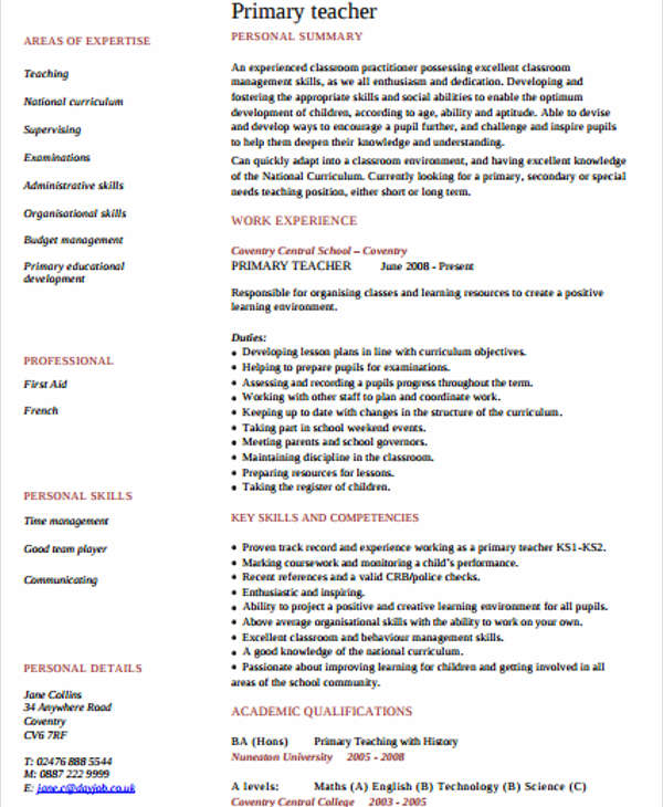 40+ Modern Teacher Resume Templates - PDF, DOC