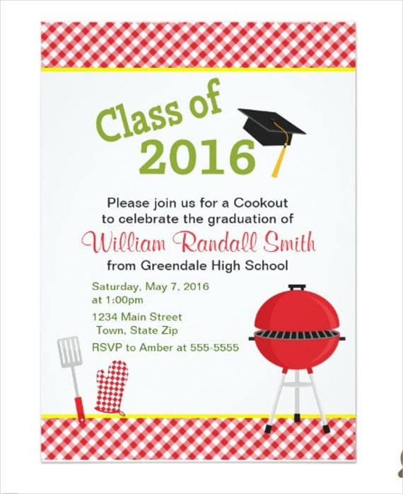 outdoor graduation cookout invitation