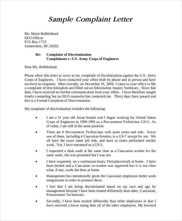 Complaint Letter Sample - 31+ Free Word, PDF Documents ...