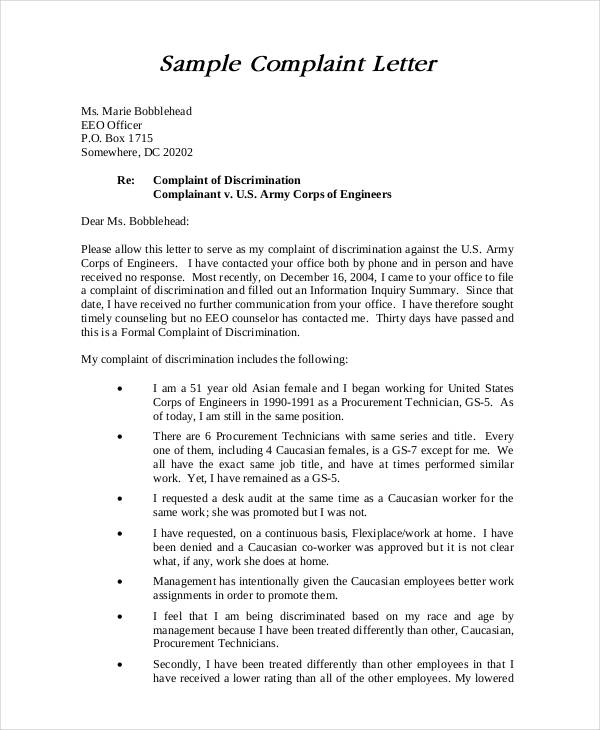 Complaint Letter Sample 31 Free Word PDF Documents Download