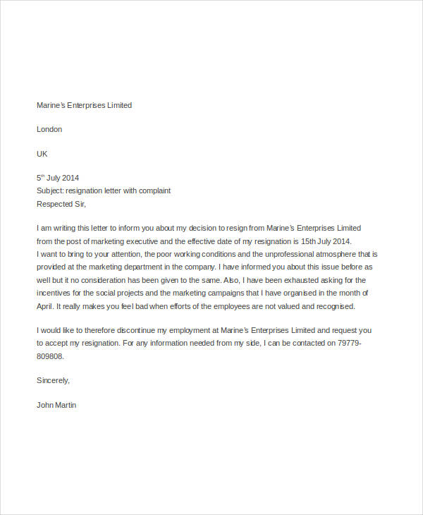 Complaint Letter Templates in Word - 27+ Free Word, PDF Documents