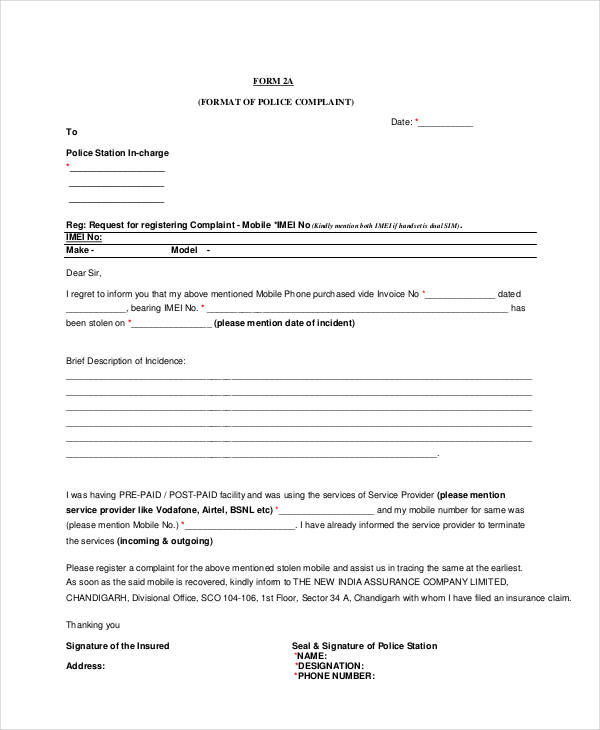 Complaint Letter Sample 31+ Free Word, PDF Documents Download