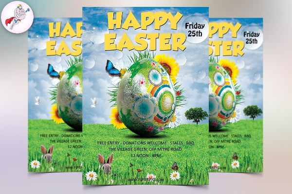 happy easter flyer template