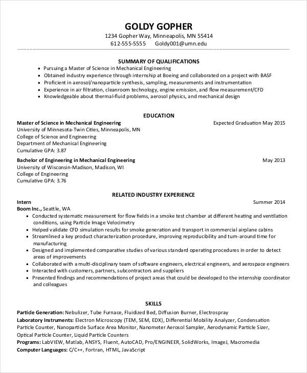 graduate resume templates free
