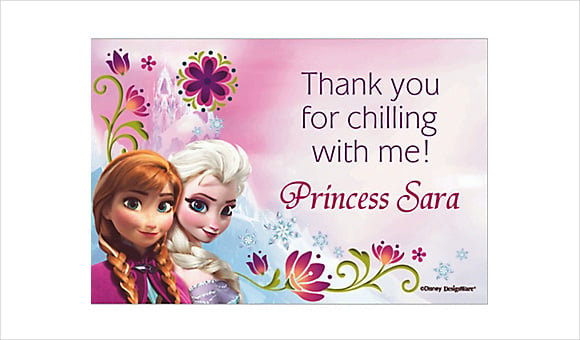 frozen themed thank you card