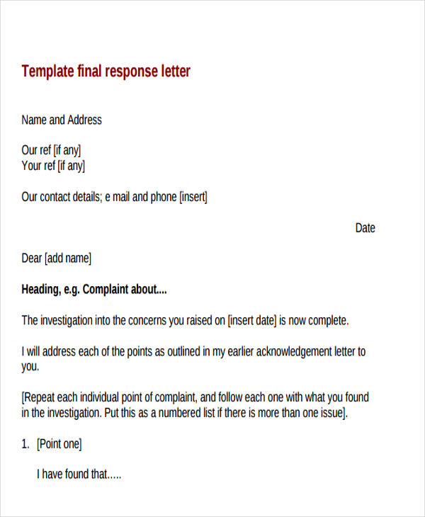 Example Letter Repeat Complaint 33+ Complaint Letter Formats - DOC, PDF