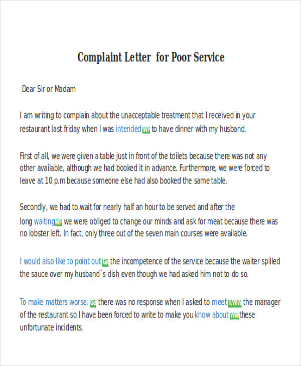 33 Complaint Letter Formats DOC PDF