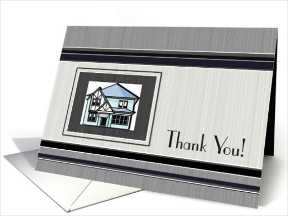 real estate business thank you card