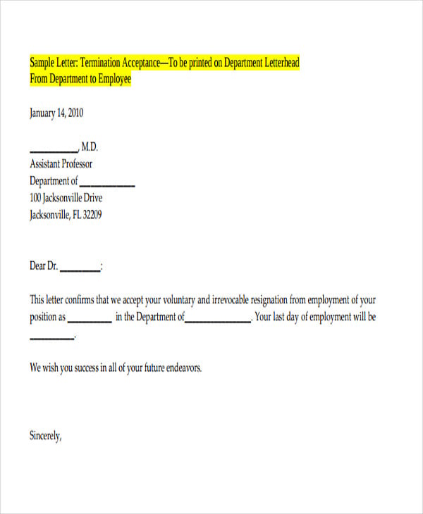 Florida Employment Termination Letter from images.template.net