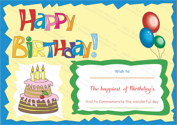 birthday gift card templates