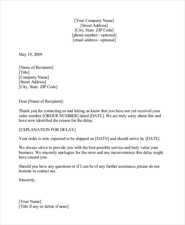 Sample Apology Letter Template - 16+ Free Word, PDF Documents Download