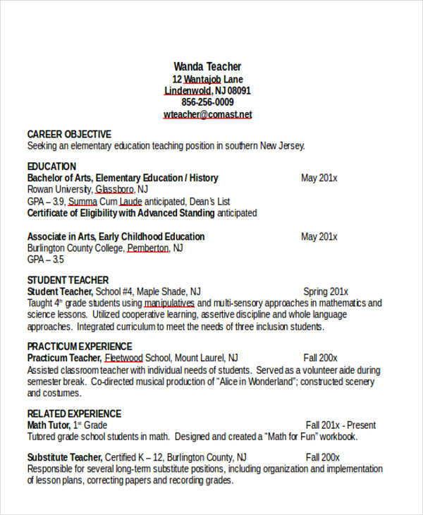 25+ Teacher Resume Templates in Word