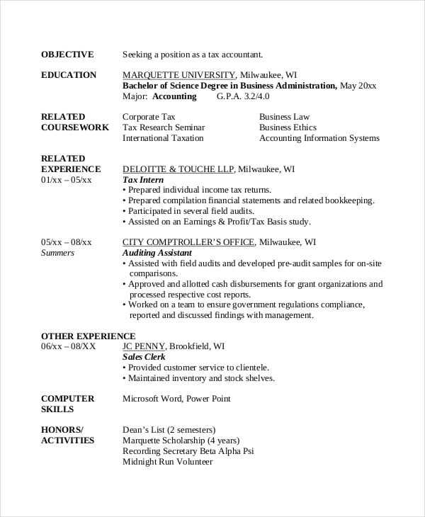 senior accountant resume pdf