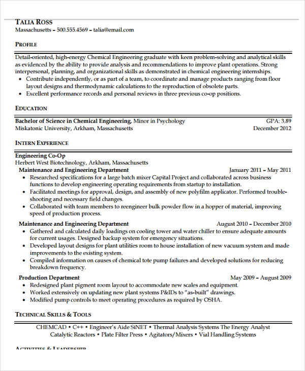 professional software engineer fresher resume