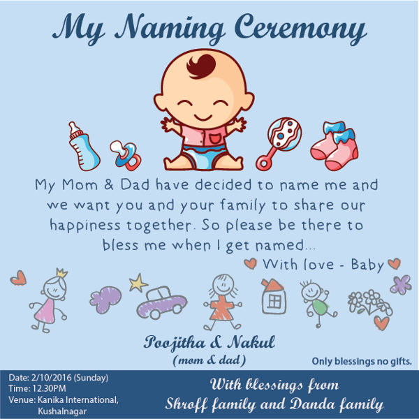 naming ceremony invitation card