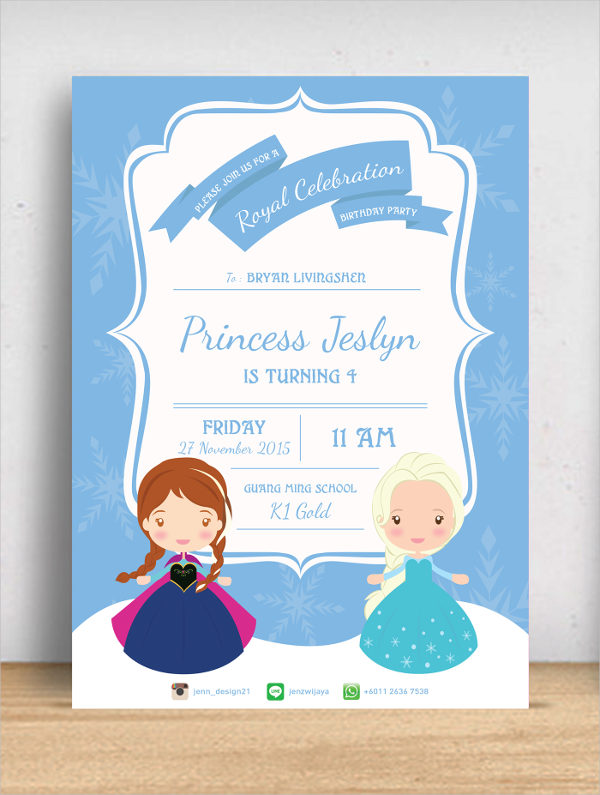 frozen birthday invitation card