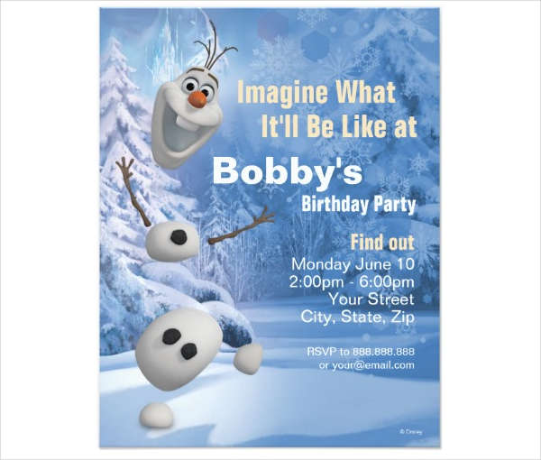 frozen birthday invitation card