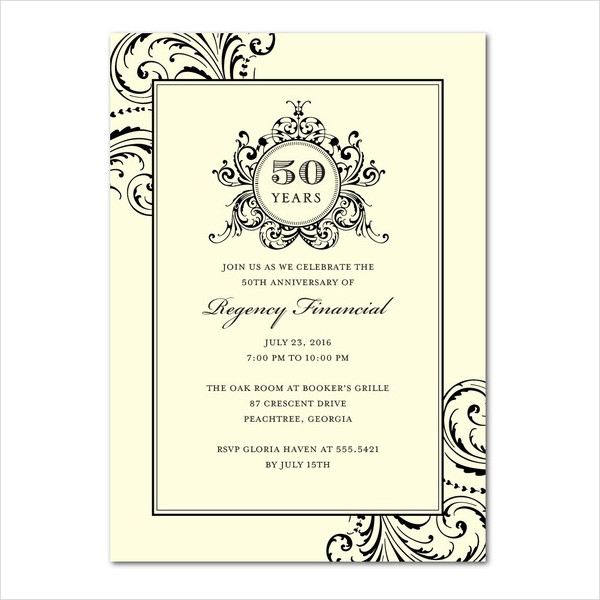 Business Anniversary Invitation Cards 7