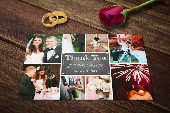 wedding photo thank you card