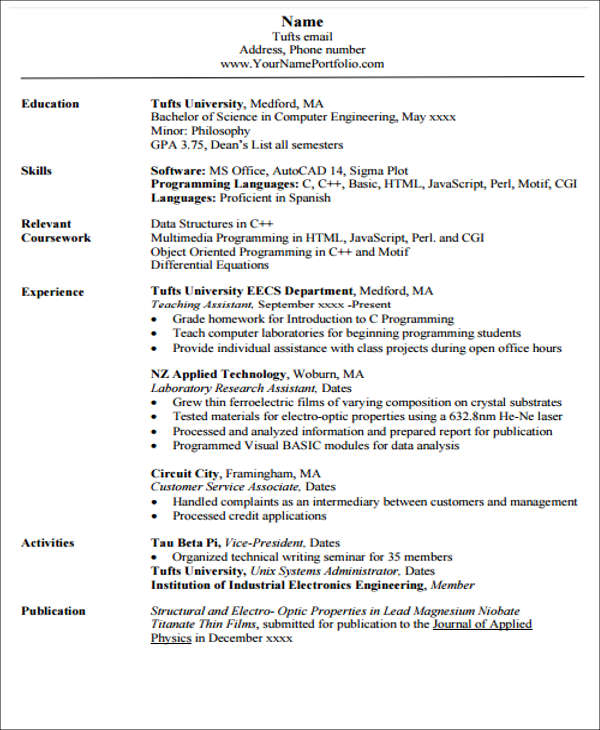 engineering-student-resume-template