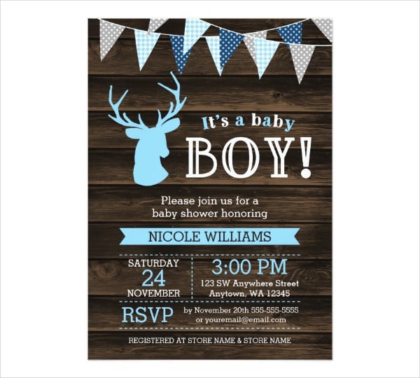 boy baby shower invitation card
