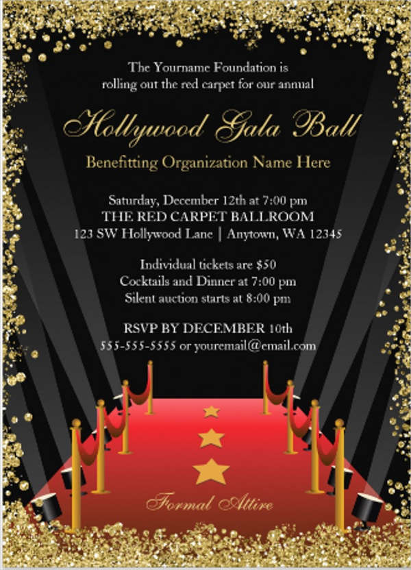 gala dinner invitation card