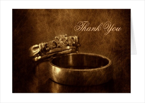 vintage engagement thank you card