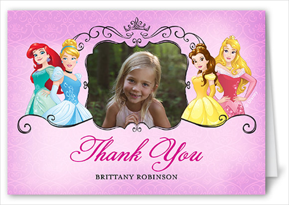 disney princess thank you card