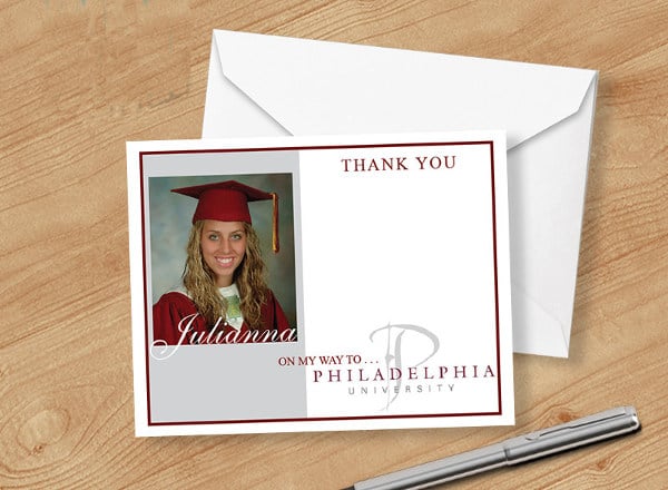 personalized graduation thank you card