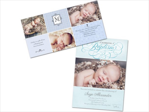 Baptism Photo Invitation Card