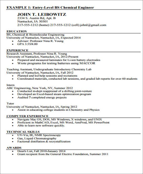 20+ Engineering Resume Templates in PDF