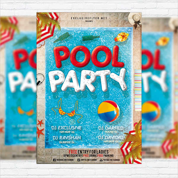 community pool party flyer