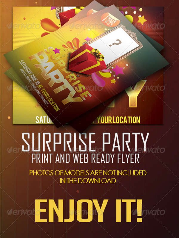 surprise birthday party flyer