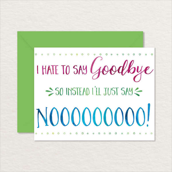funny farewell greeting card