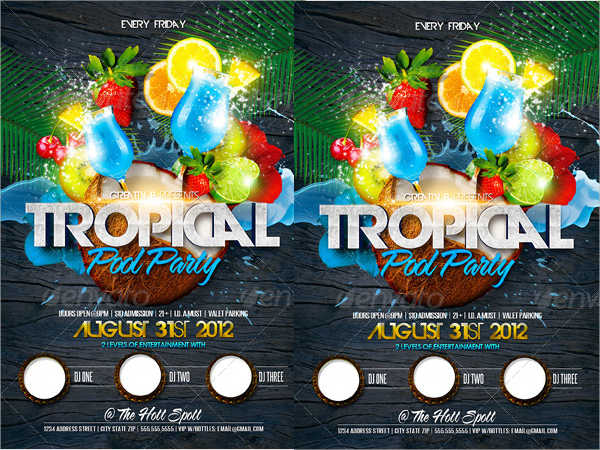 tropical summer party flyer